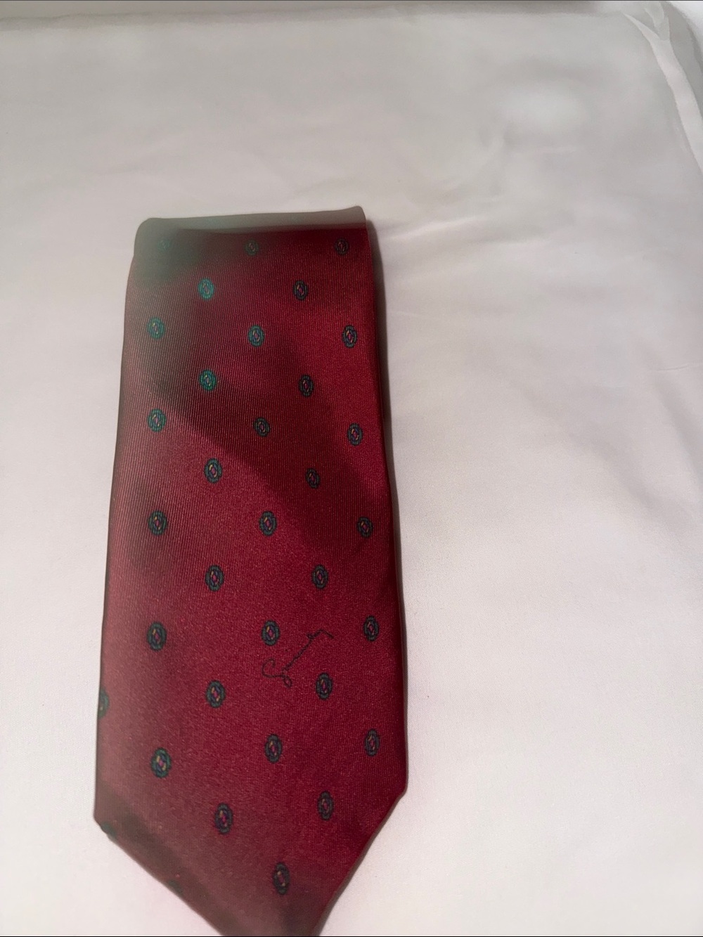 Vintage Givenchi TieMen's Burgundy Medallion Silk Tie